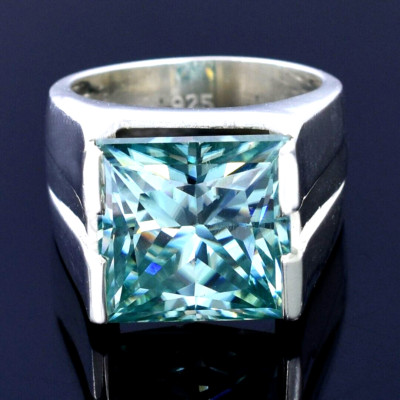 Certified Natural 9ct VS1 Blue Diamond 925 Silver Ring Wedding Anniversary Gift