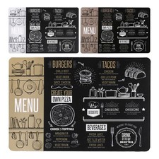 Set Of 3 Placemats Vintage Menu Design Restaurant Chalkboard Dining Brochure