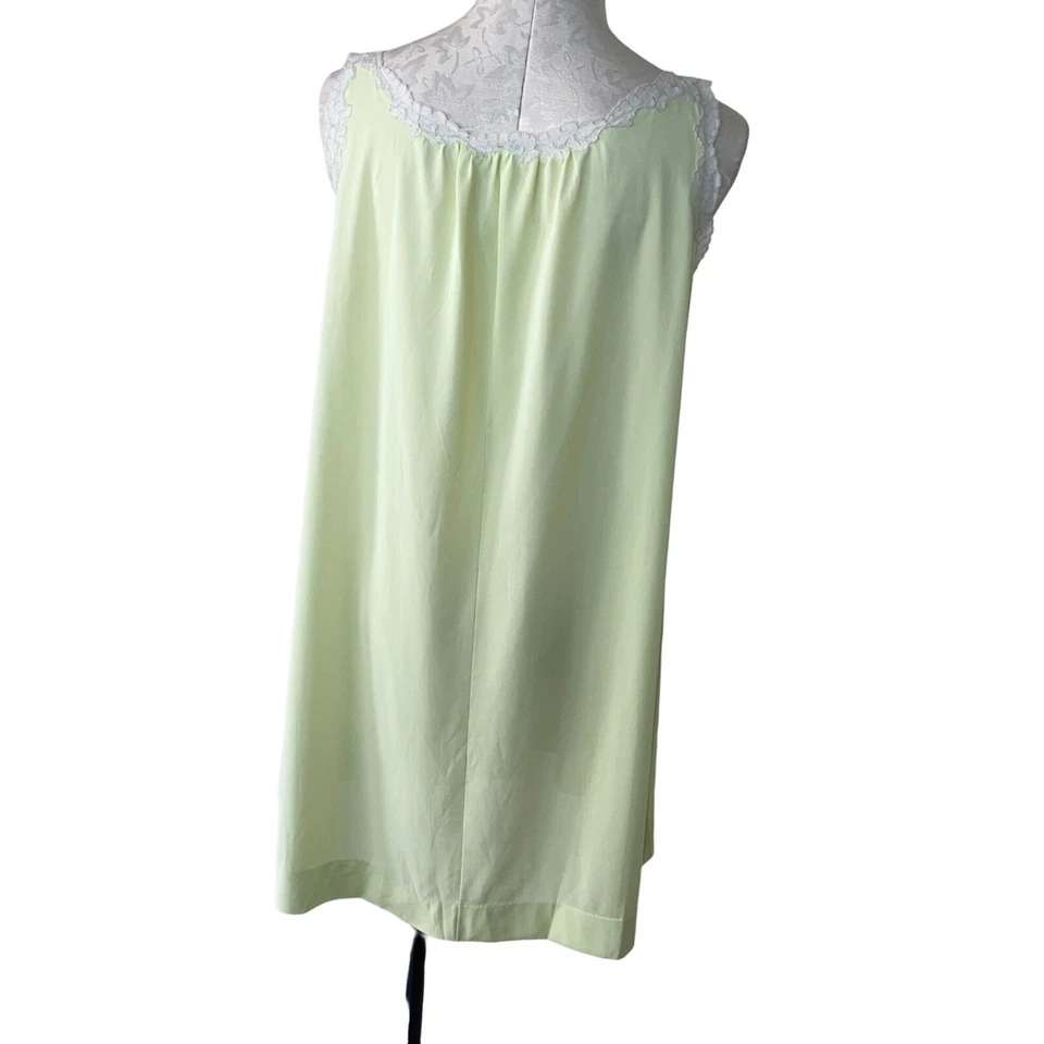 Camisón retro Gossard Artemisa para mujer talla pequeña verde nailon bebé muñeca Foto 3 de 4