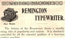 1892 REMINGTON TYPEWRITER WYCKOFF SEAMANS & BENEDICT VINTAGE ADVERTISEMENT Z1013 thumbnail