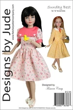 Sunday Best Doll Clothes Sewing Pattern for 12" articulated VDC Anne, Tonner