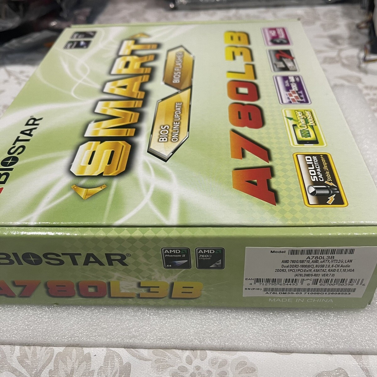 Biostar A780L3B Ver Socket AM3 AMD 760G DDR3 95W WIN8 Micro