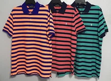  Polo Ralph Laure Golf Performance Horizontal-Stripe Pique Polo Shirt M L XL 2XL