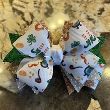 St. Patrick  s Day Pot Of Gold Hair Bow For Girls