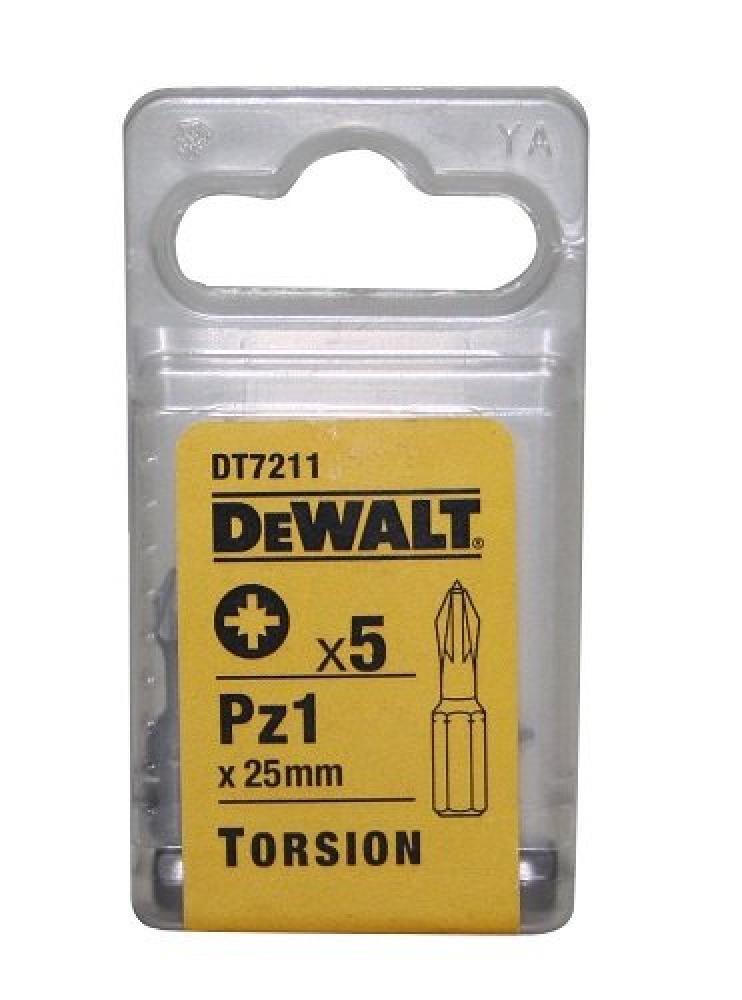 (TG. DT7211 PZ1 25mm Pack of 5) Dewalt DT7211-QZ DT7211-QZ-Punta Pozidriv-25 mm