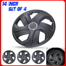 14 Universal Wheel Covers Hubcaps - Matte Black - Snap On With Retention Rings 14 Universal Wheel Covers Hubcaps - Matte Black - Snap On With Retention Rings
