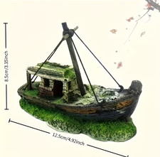 Aquarium Dekoration Fischerboot / Schiffswrack – Versteck für Fische & Garnelen