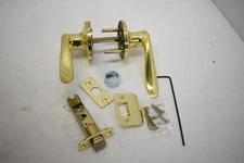 Kwikset Tustin Passage Door Lever Polished Brass Handle Microban 97200-970 New