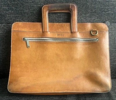 BREE All Leather Briefcase Business Bag Brown Men's Handbag Tote mzmr