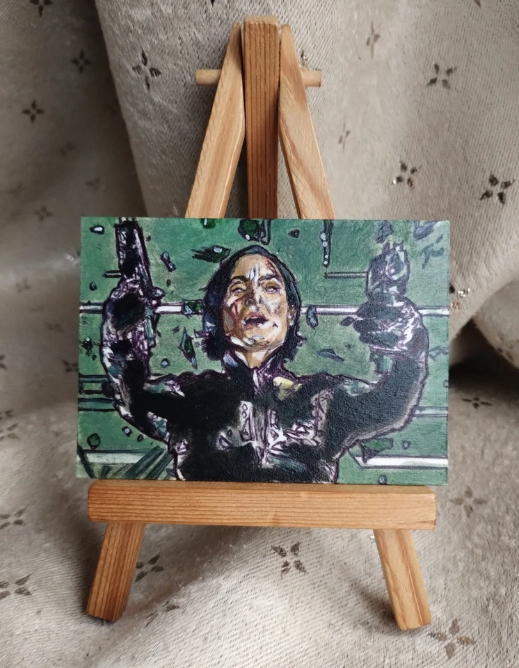 The Matrix Carrie-Anne Moss Trinity Sketch Card Lee Lightfoot Cyber Series Paint - Image 2 of 4