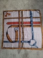 Vintage St bben Equestrian 100 Silk Scarf Made In Italy Saddlers Horse Art EUC