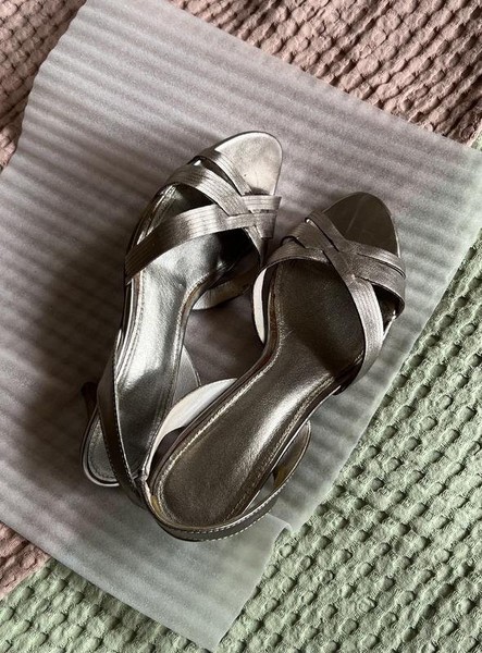 Women BAGATT Heels Silver Leather 38