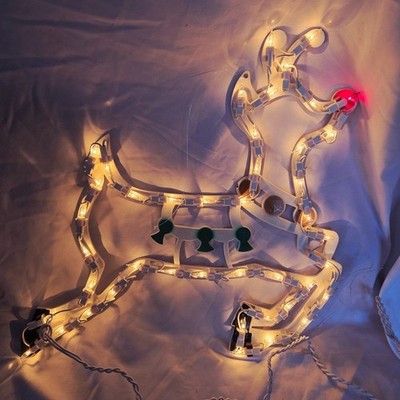 Vintage Enchanted Forest Reindeer Lighted Decoration 17'' Menards 43 lights box