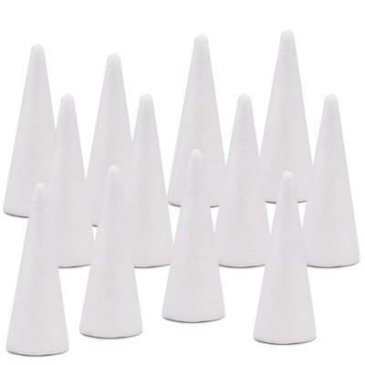 Foam Tree Cones 12 Pack Polystyrene 2.75×7.87 Inch Christmas Wedding Decor