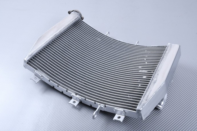 Radiateur alu Kawasaki ZX6R 2000-2001, finition argent soudée main