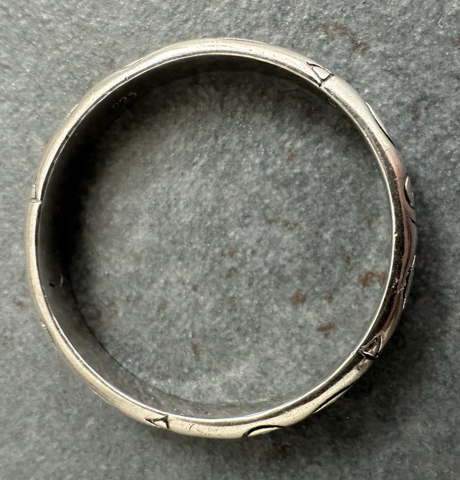 Sterling Silver 925 Ring Band Thin Pattern Design… - image 4