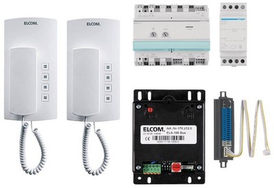 Elcom Audio Set Lautsprecher Netzgerät und 2x Türtelefon BHT-200 Briefkasten BUS