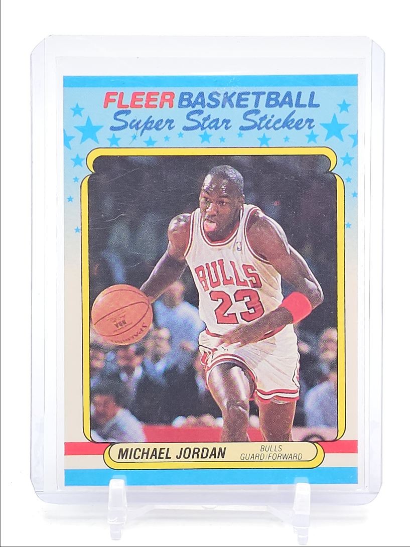 MICHAEL JORDAN 1988-89 FLEER SUPER STAR STICKER BASKETBALL BULLS A Q6277