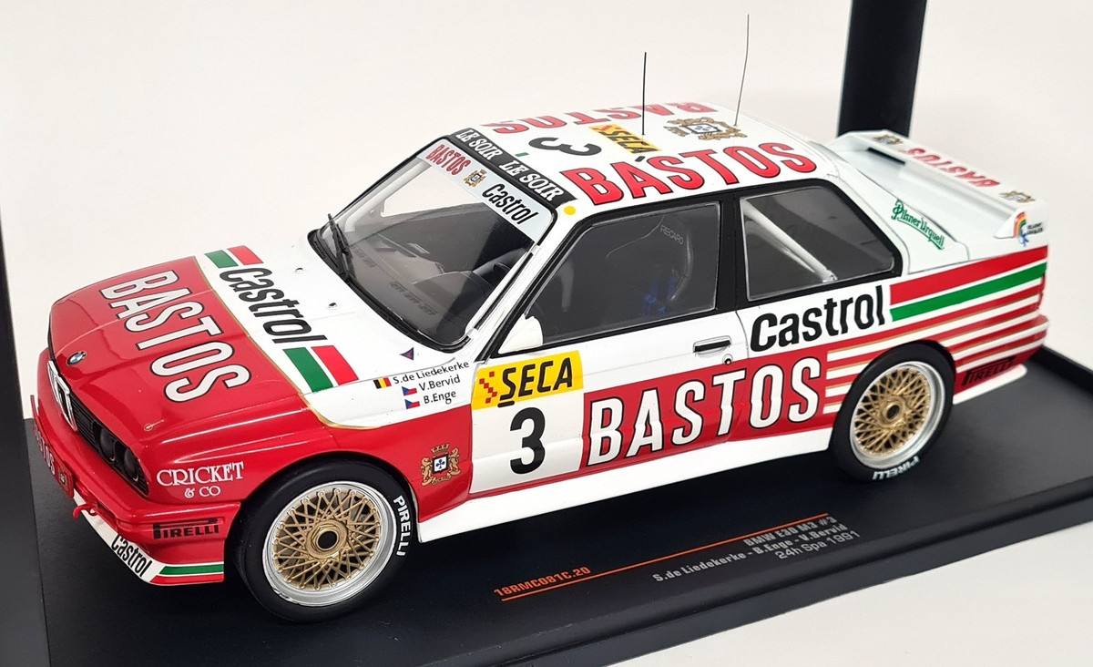 Ixo 1/18 - BMW M3 E30 24H Spa 1991 #3 Bastos Diecast Scale Model