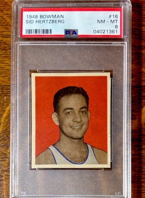 1948 Bowman Basketball #16 Sid Hertzberg PSA 8 Nr Mt Mt