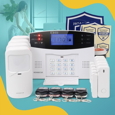 HOMSECUR Wireless &wired WIFI 4G Home Security Alarm System+PIR+5*Door Sensor