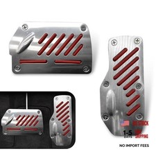 Car Brake Pedal Cover, Universal Automatic Transmission Pedal 2 PCS Red