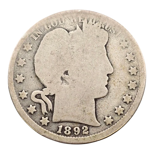 1892 Barber Half Dollar Us Coin First Year AG