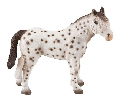 Bullyland 62621 - Spielfigur Knabstrupper Hengst, ca. 11,9 cm, detailgetreu, PVC