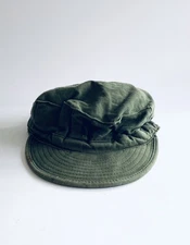 USMC Utility Cap Size S/M  Sateen Hat Olive Drab Marine Corps Issue USA 1968