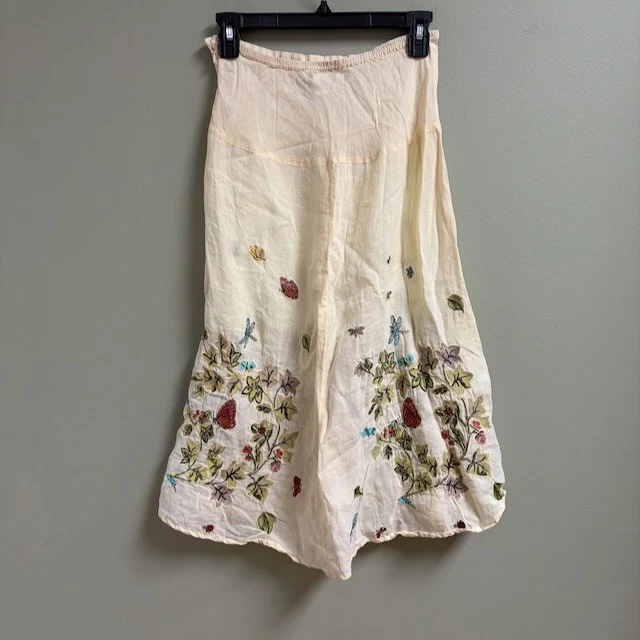 VTG Citron Santa Monica Womens Embroidered Cottagecore Fairy Midi Skirt Size M - Image 3 of 4
