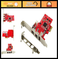 3-Port PCIe Low Profile FireWire Host Adapter Card - 1394b  1394a, TI Chipset