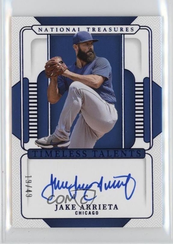 2025 Panini National Treasures Blue 19/49 Jake Arrieta #TT-JAR Auto 1ub2