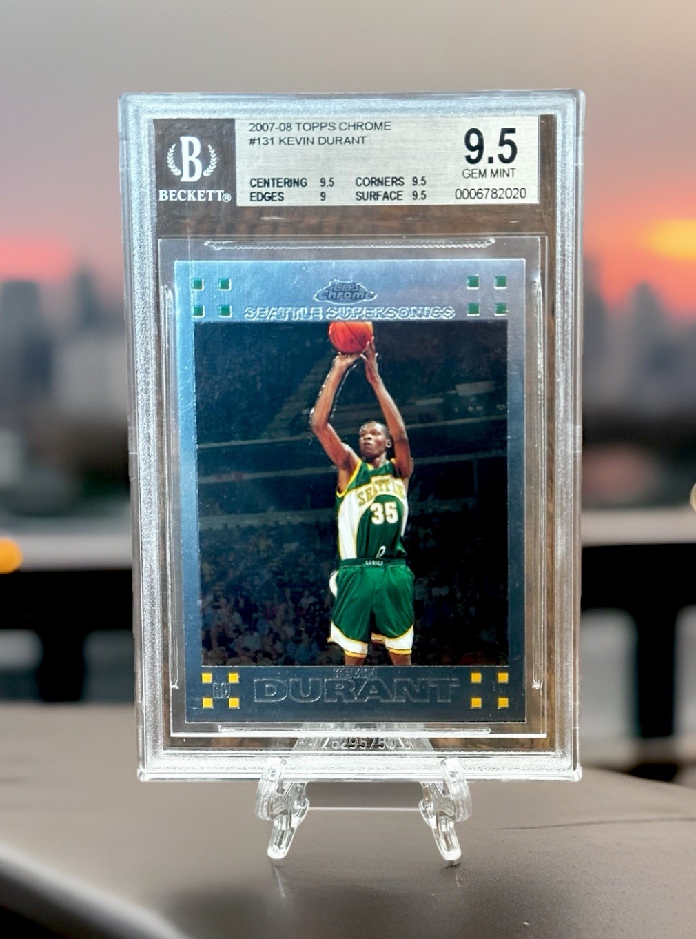 2007 TOPPS CHROME #131 KEVIN DURANT ROOKIE RC BGS 9.5