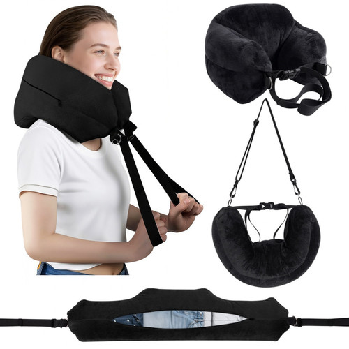 MP Essentials Memory Foam Soft Velour Neck Cushion Travel Plane Support Pillow