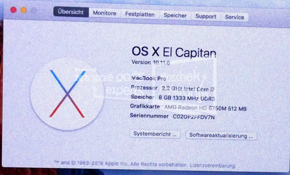 Apple MacBook Pro A1286 15,4" Intel Core I7 8GB RAM 500GB HDD AMD HD 6750M - Bild 4 von 4