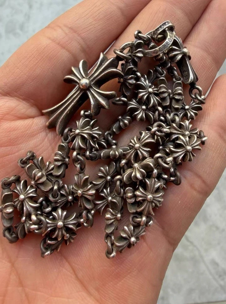 chrome hearts tiny E choke chain 24 inches 100% authentic