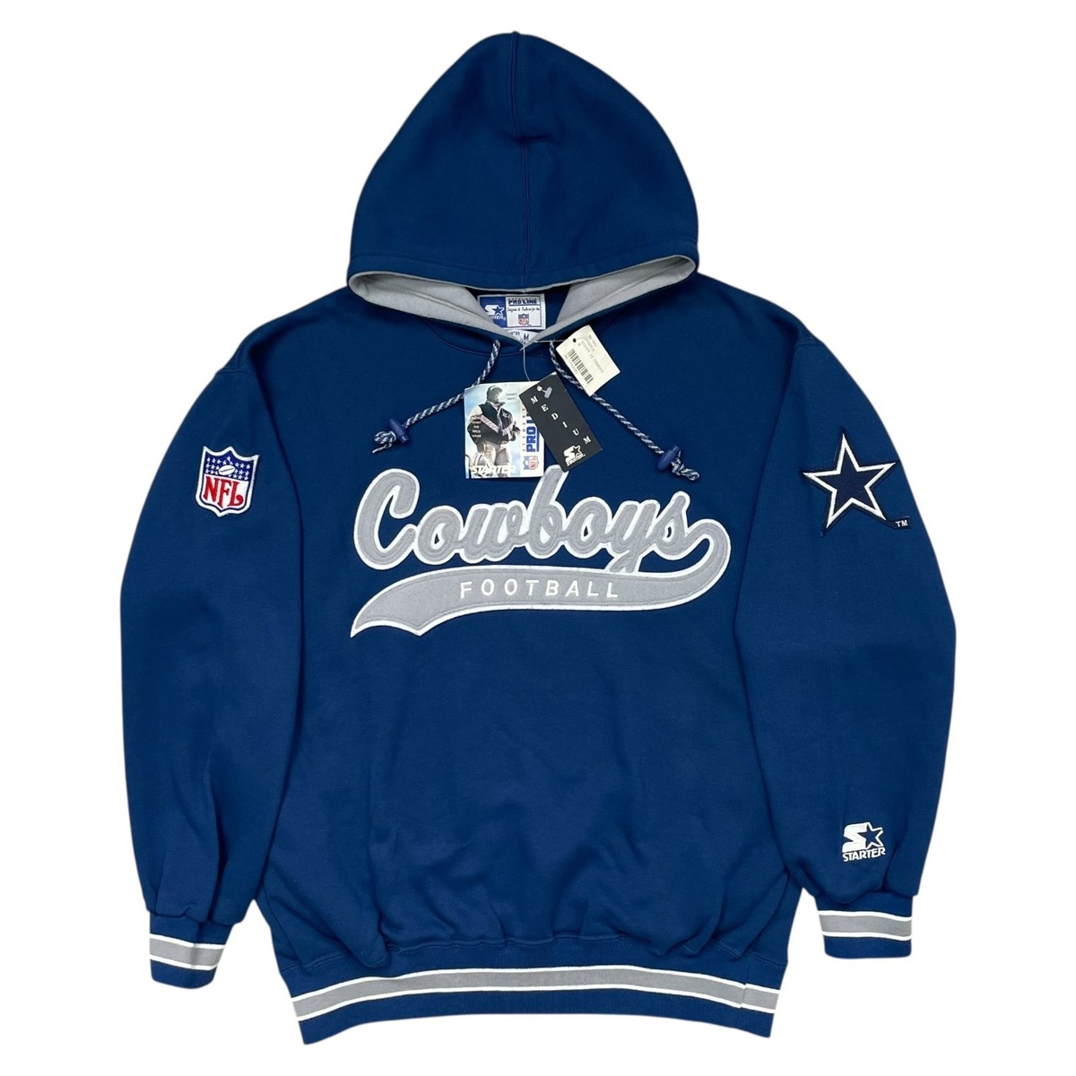 DEADSTOCK VTG 90s NFL DALLAS COWBOYS STARTER HOODIE SWEATSHIRT