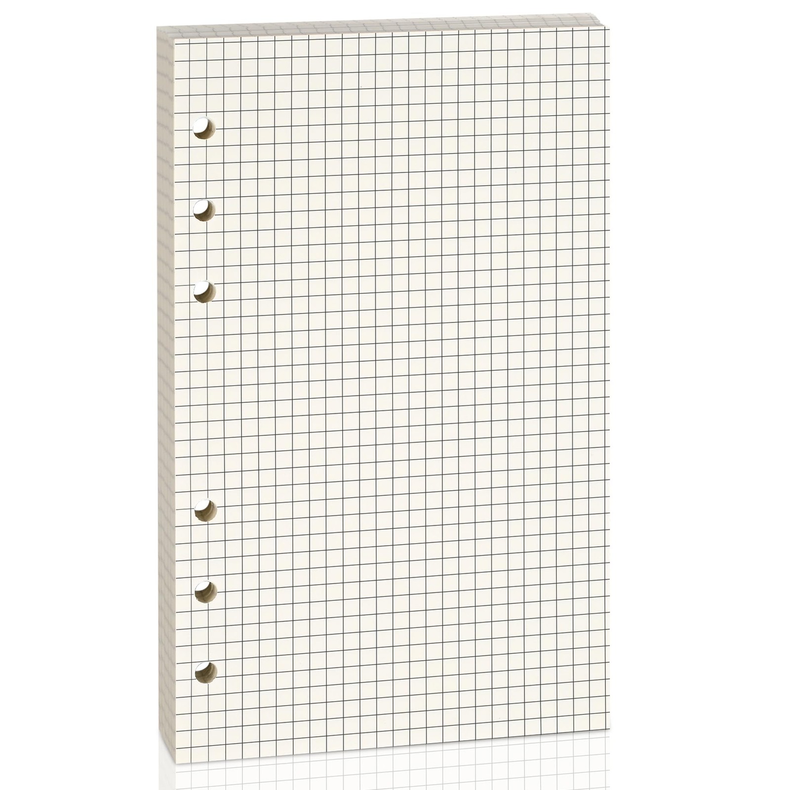 luvtree A6 6-Hole Grid Refill Paper – 80 Sheets, 1 Pack, Grid-A6x1, Beige