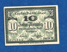 10 039 Notgeld Stadt Neuruppin 10 Pfg., ohne Datum (1917), R&uuml;ckseite ohne Stempe