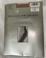Vtg DONNA KARAN Platinum Collection Pantyhose 0A048 sz S DK Nude/metallic