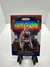 2022 Panini Prizm WWE Emilia Mckenzie ROOKIE Red White Blue PRIZM RC #182 B1-12