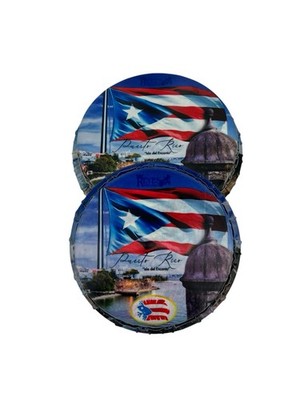 Bongo Drumheads, Tucked, Reyes 7-1/4  & 8.50  Set of 2  Synthetic Heads PR Flag.