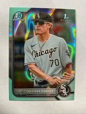 2022 Bowman Chrome Aqua Refractor JONATHAN CANNON RC, WHITE SOX #BDC-180,  /199