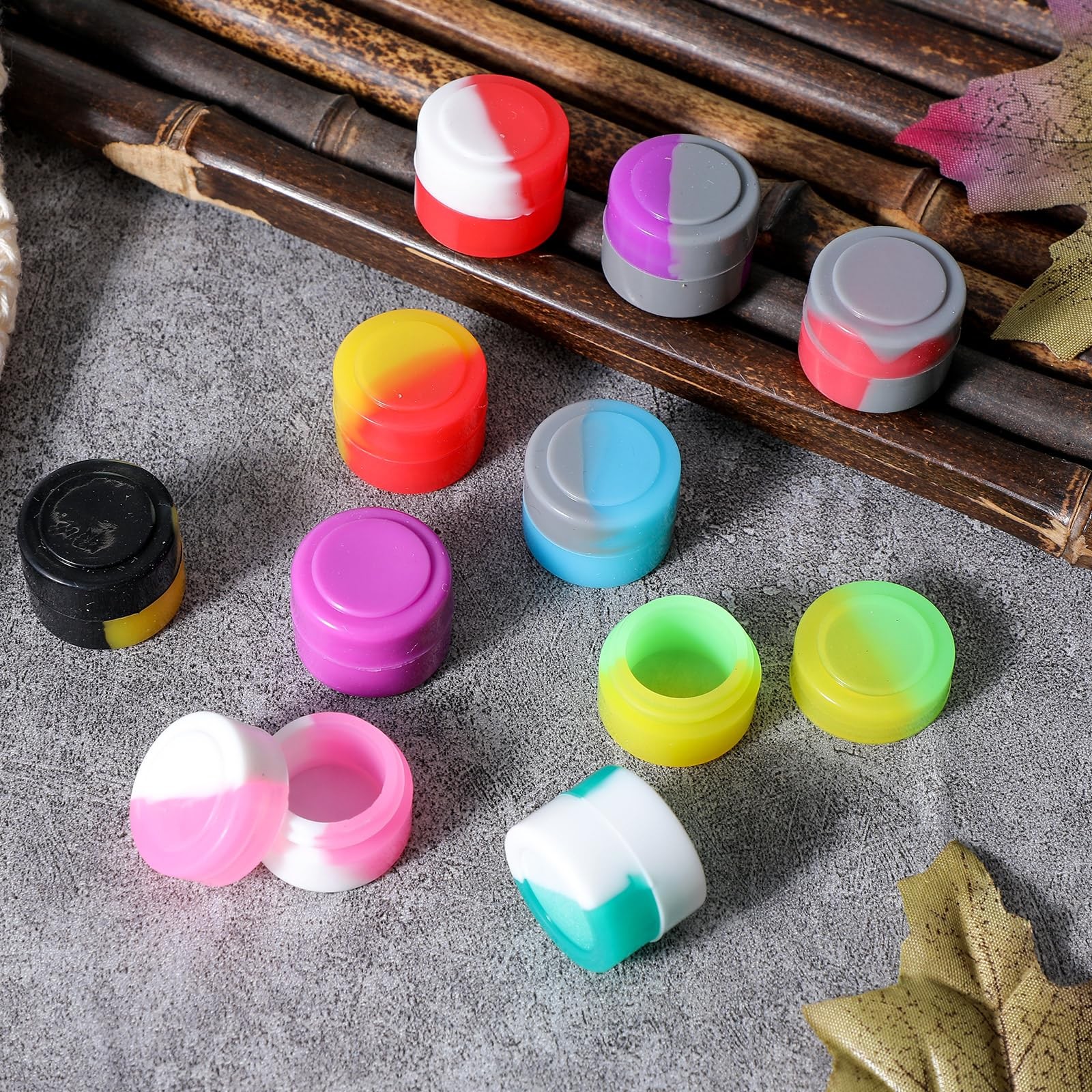 100 Pieces Silicone Wax Containers Non Stick Silicone Wax Containers Multi Us