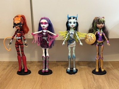Monster High Power Ghouls Komplettsatz 4 Puppen inklusive Ständer s