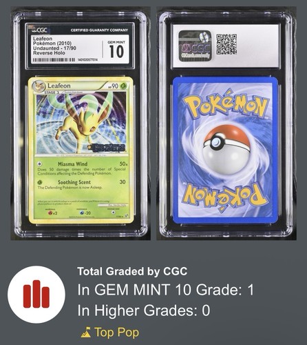 Leafeon graded CGC 10 for sale on eBay