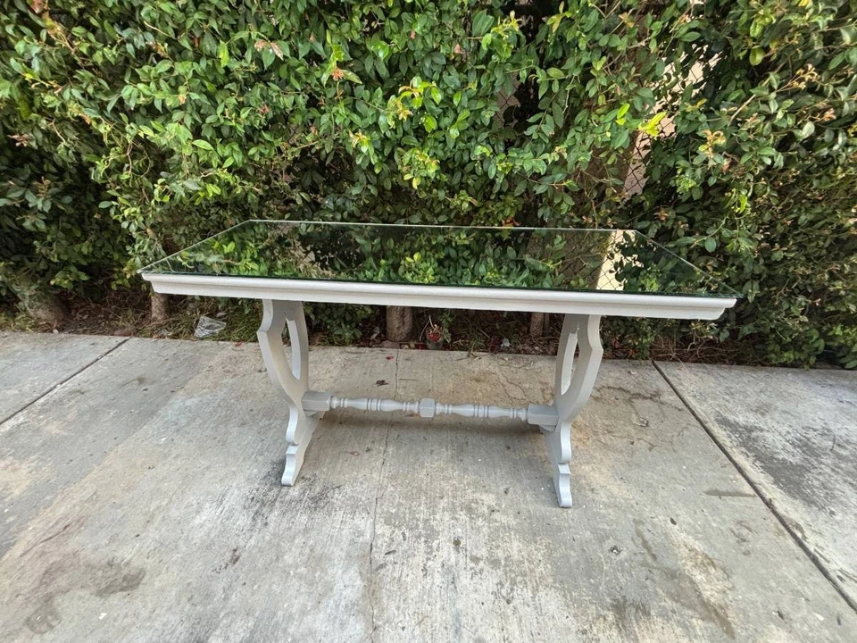 Mesa consola, sofá mesa o aparador sueco gris madera maciza vintage años 30 Foto 2 de 4