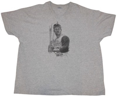 Vintage Roberto Clemente Stanley Beloncis Sketch V-Neck T-Shirt Adult XL