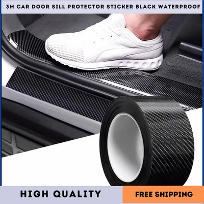 Car Carbon Fiber Vinyl Film Sticker Door Sill Scuff Anti Scratch Tape Protection