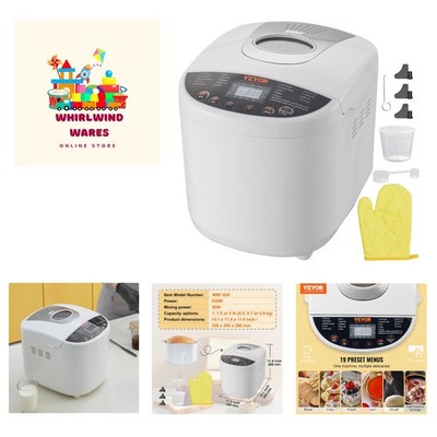 Deluxe 19-Function Bread Maker with Ceramic Pan - Delicious Homemade Bread